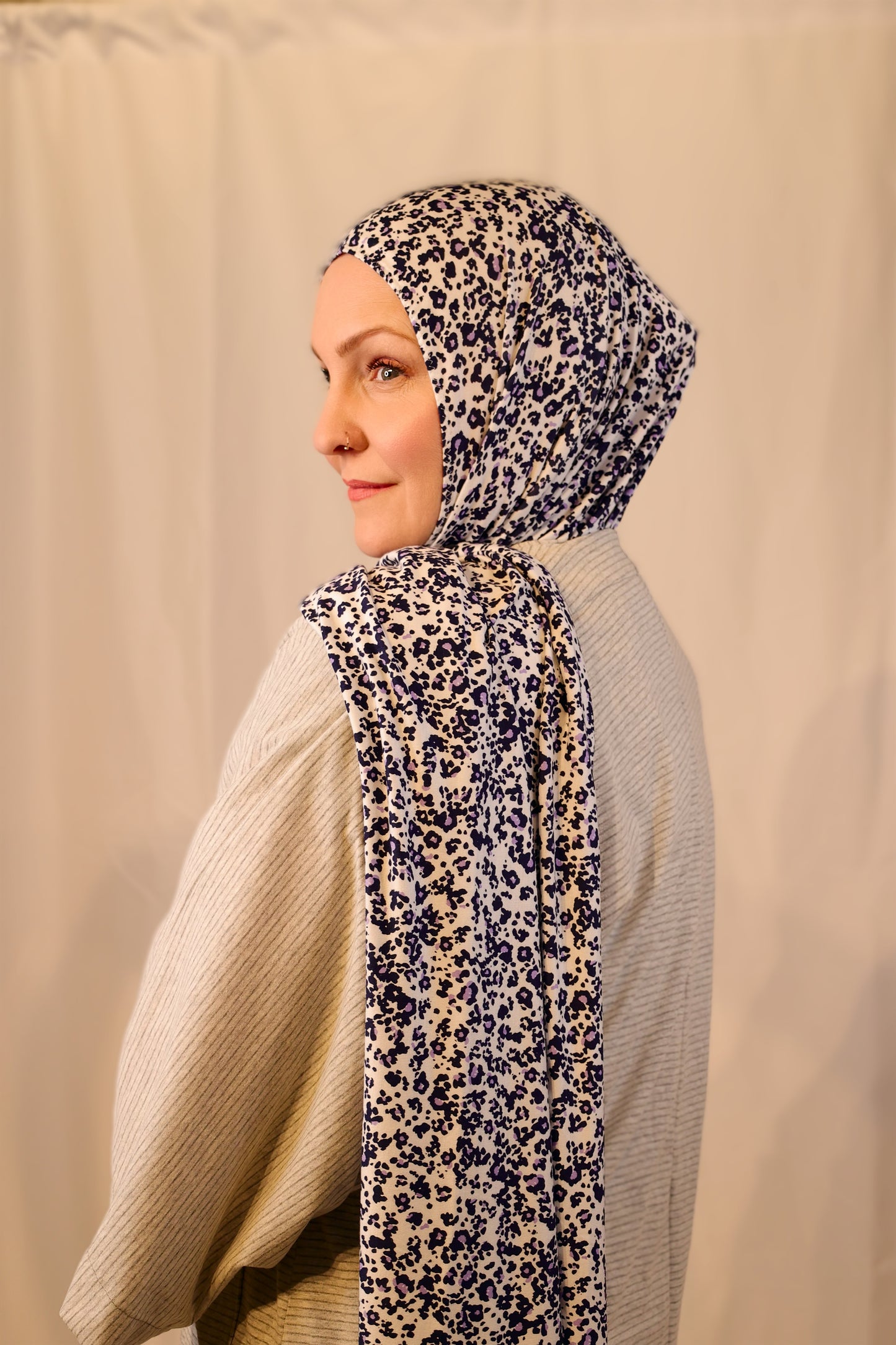 Printed Jersey Hijab: Playful Leopard