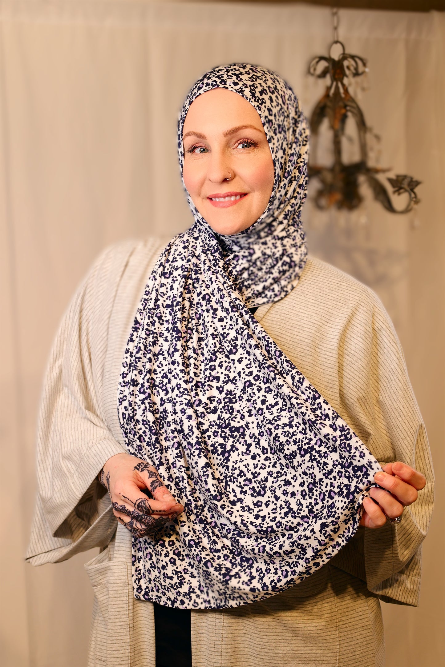 Printed Jersey Hijab: Playful Leopard