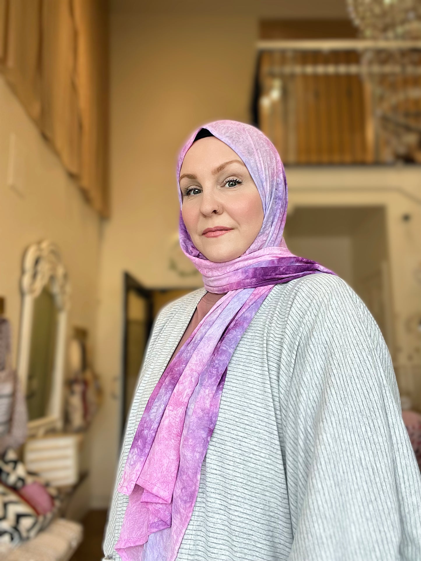 Crinkle Stretch Jersey Chiffon Hijab: Berry Compote
