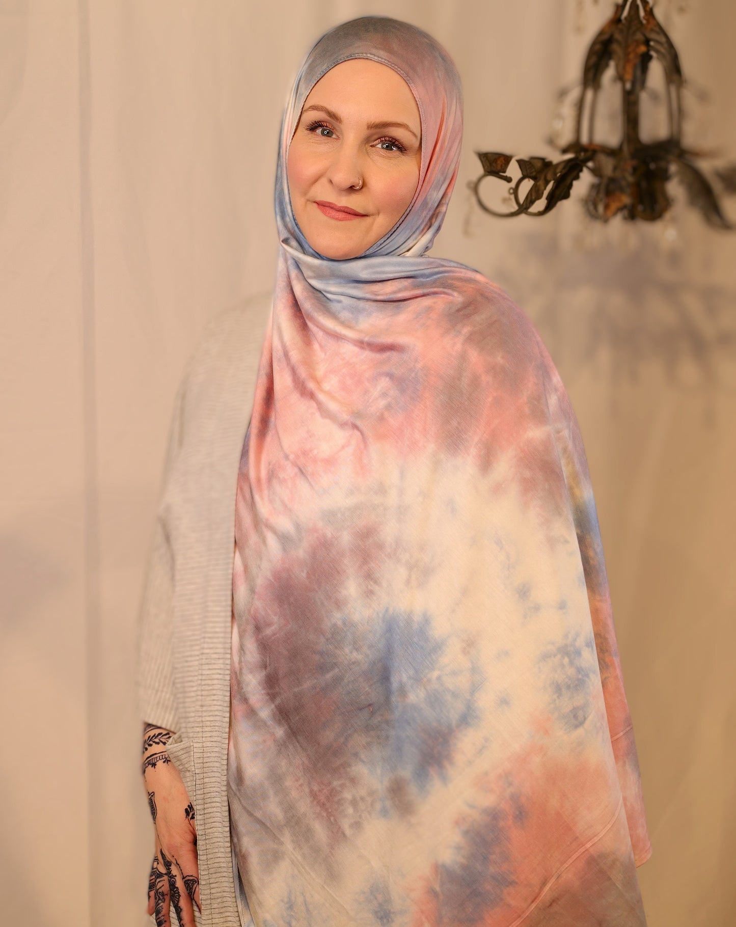 Tie Dye Jersey Hijab: Cotton Candy Cloud