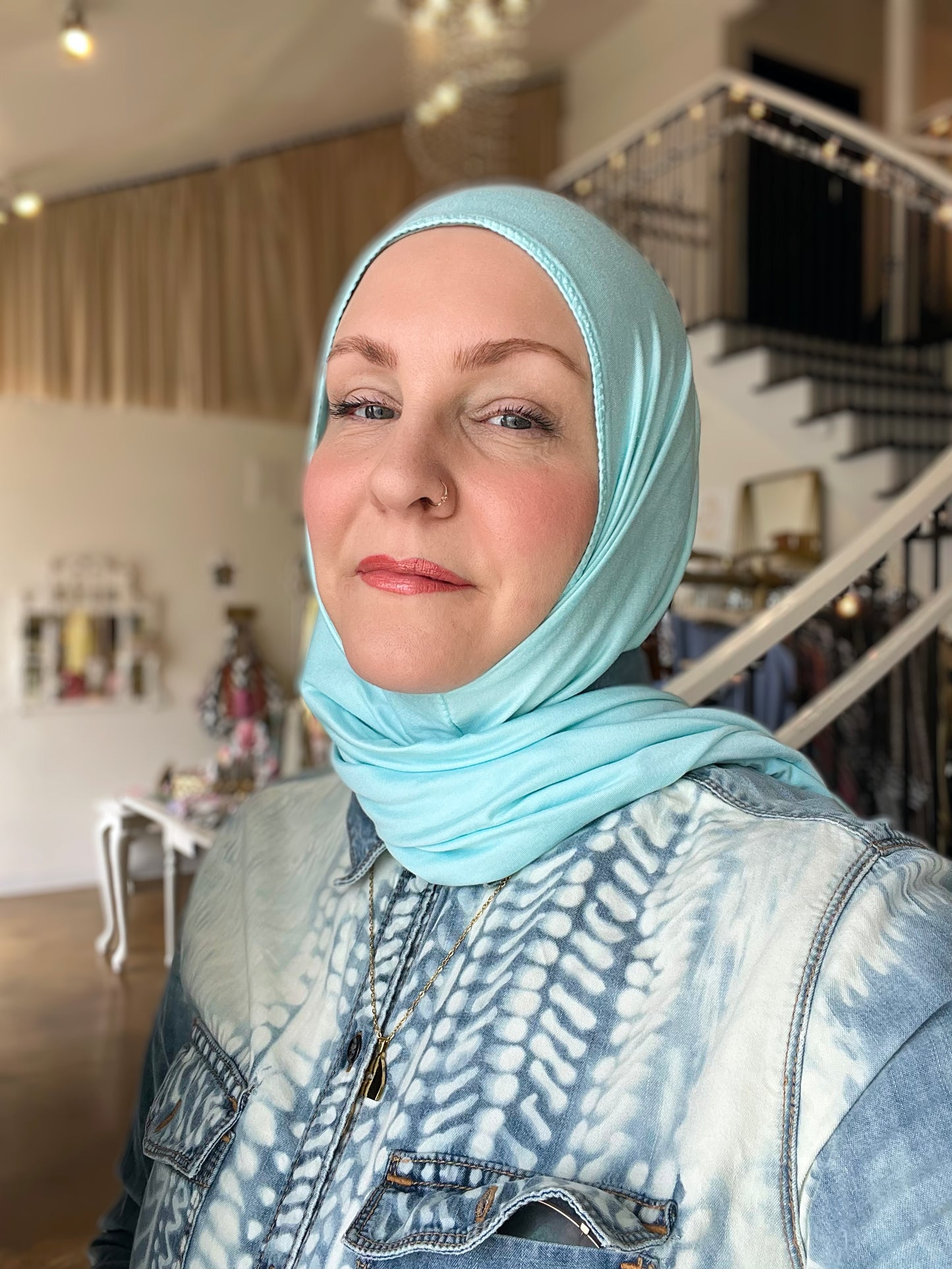 Performance Jersey Hijab: Light Aqua