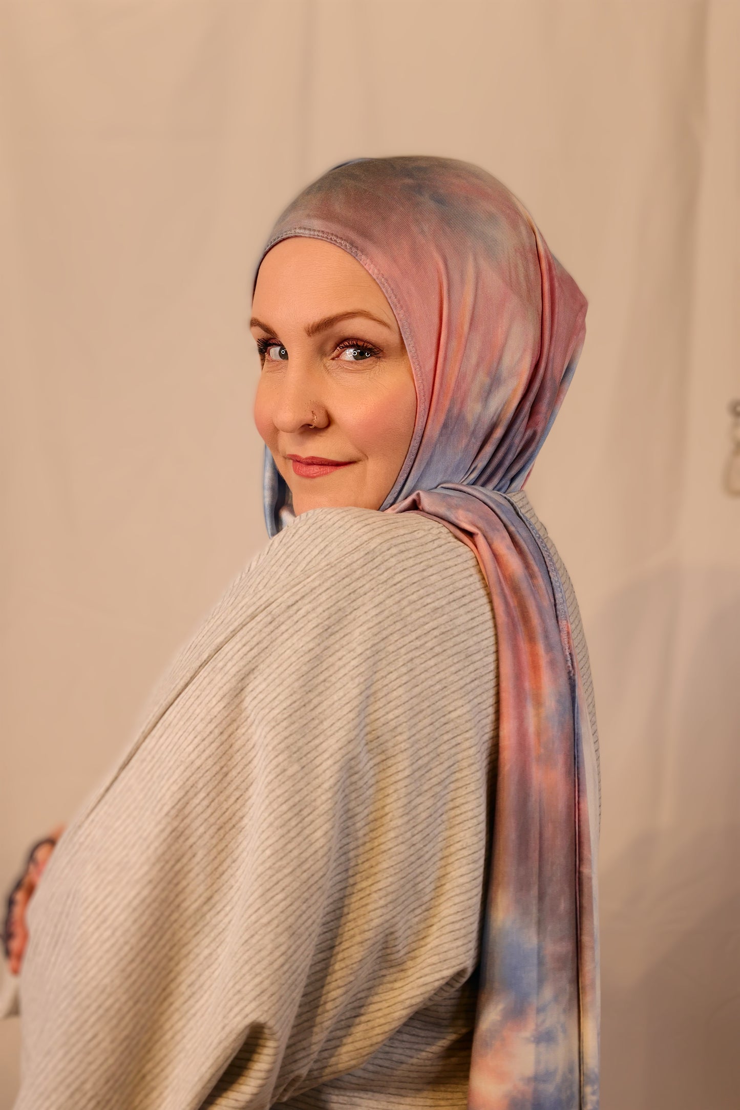 Tie Dye Jersey Hijab: Cotton Candy Cloud