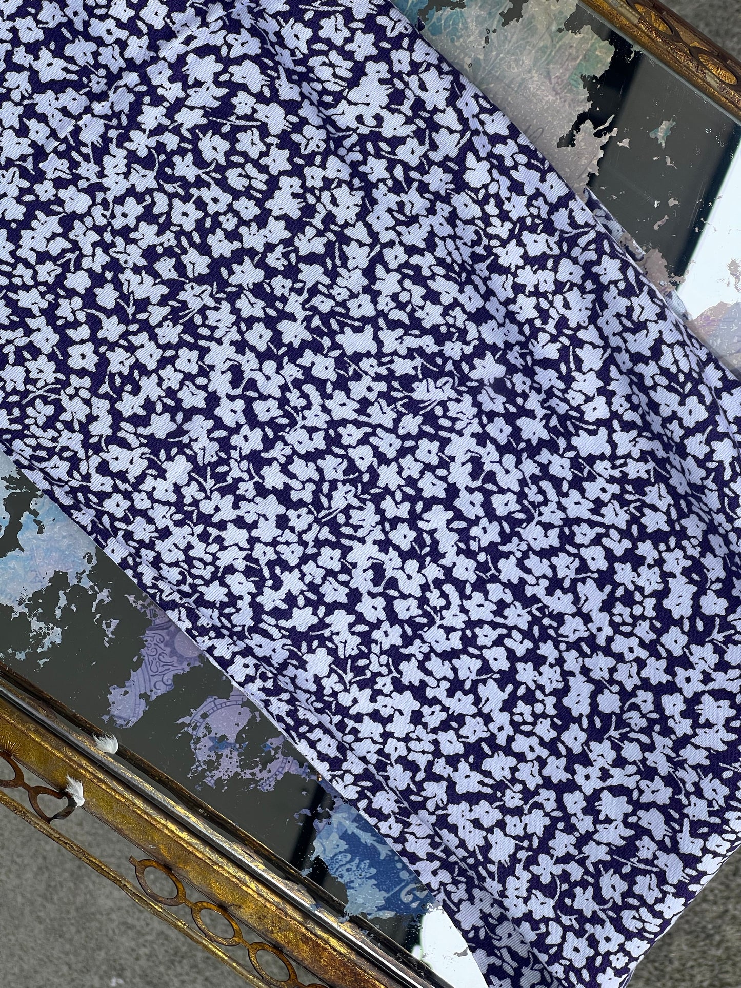 Printed Jersey Hijab: Purple Micro Floral