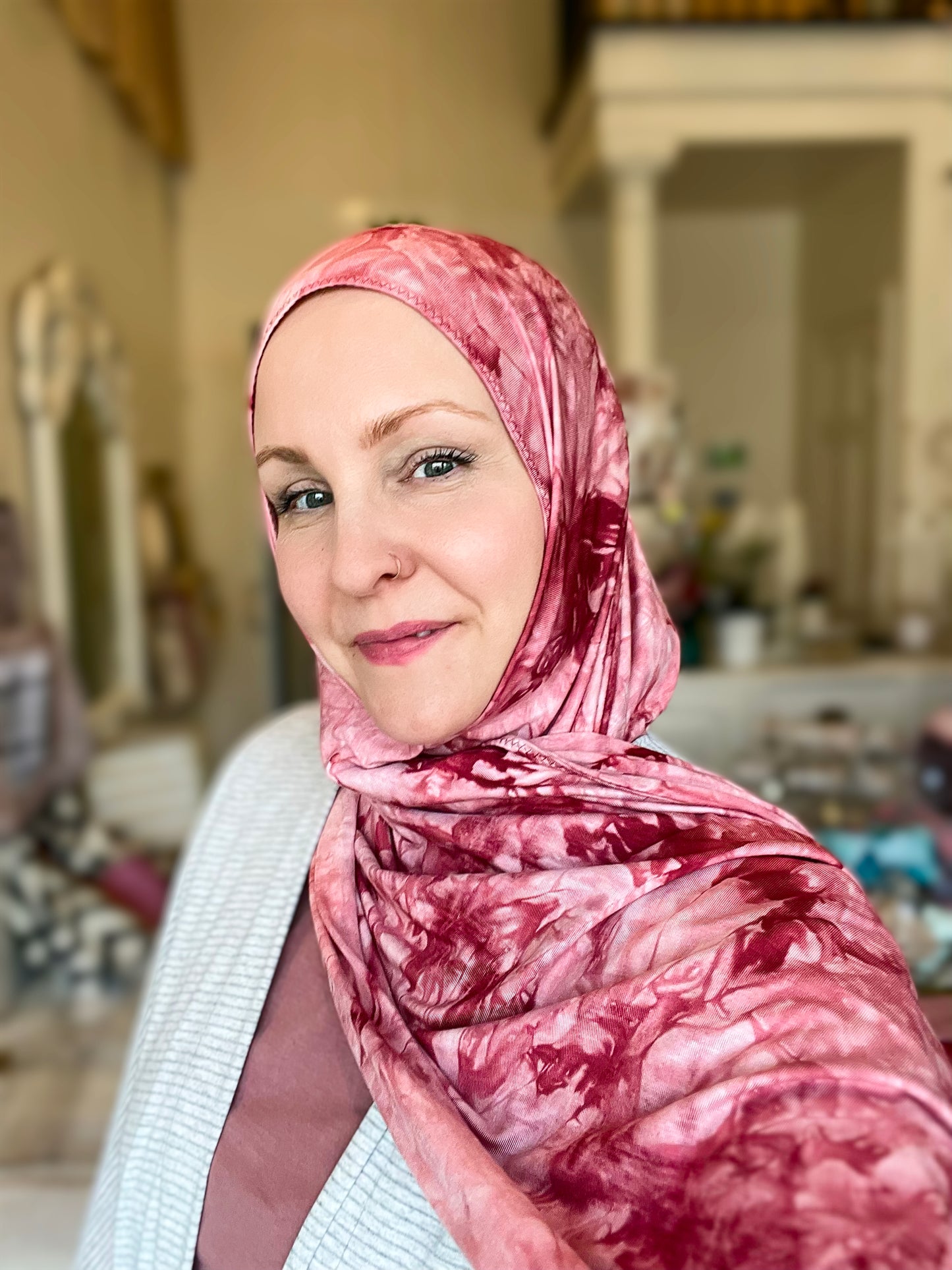 Tie Dye Jersey Hijab: Cherry Burst