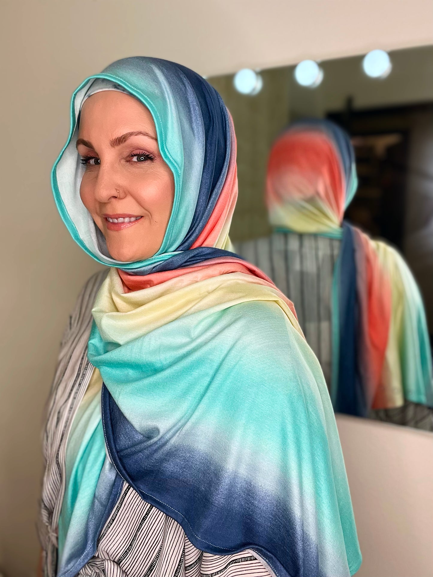 Printed Jersey Hijab: Desert Sunrise