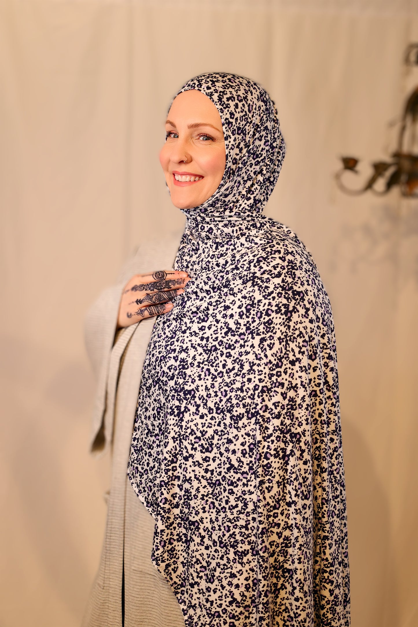 Printed Jersey Hijab: Playful Leopard