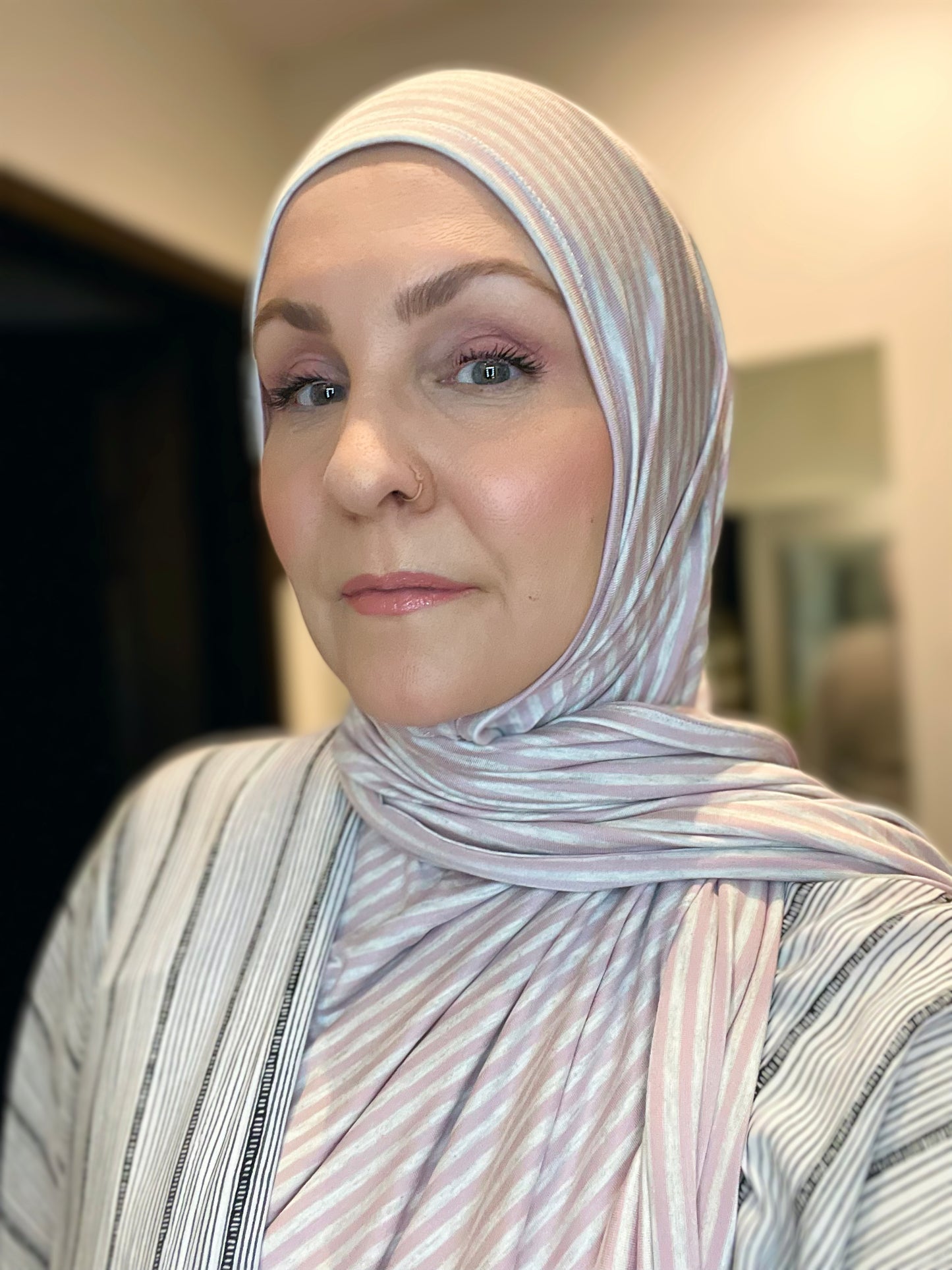 Woven Jersey Hijab: Summer Stripes