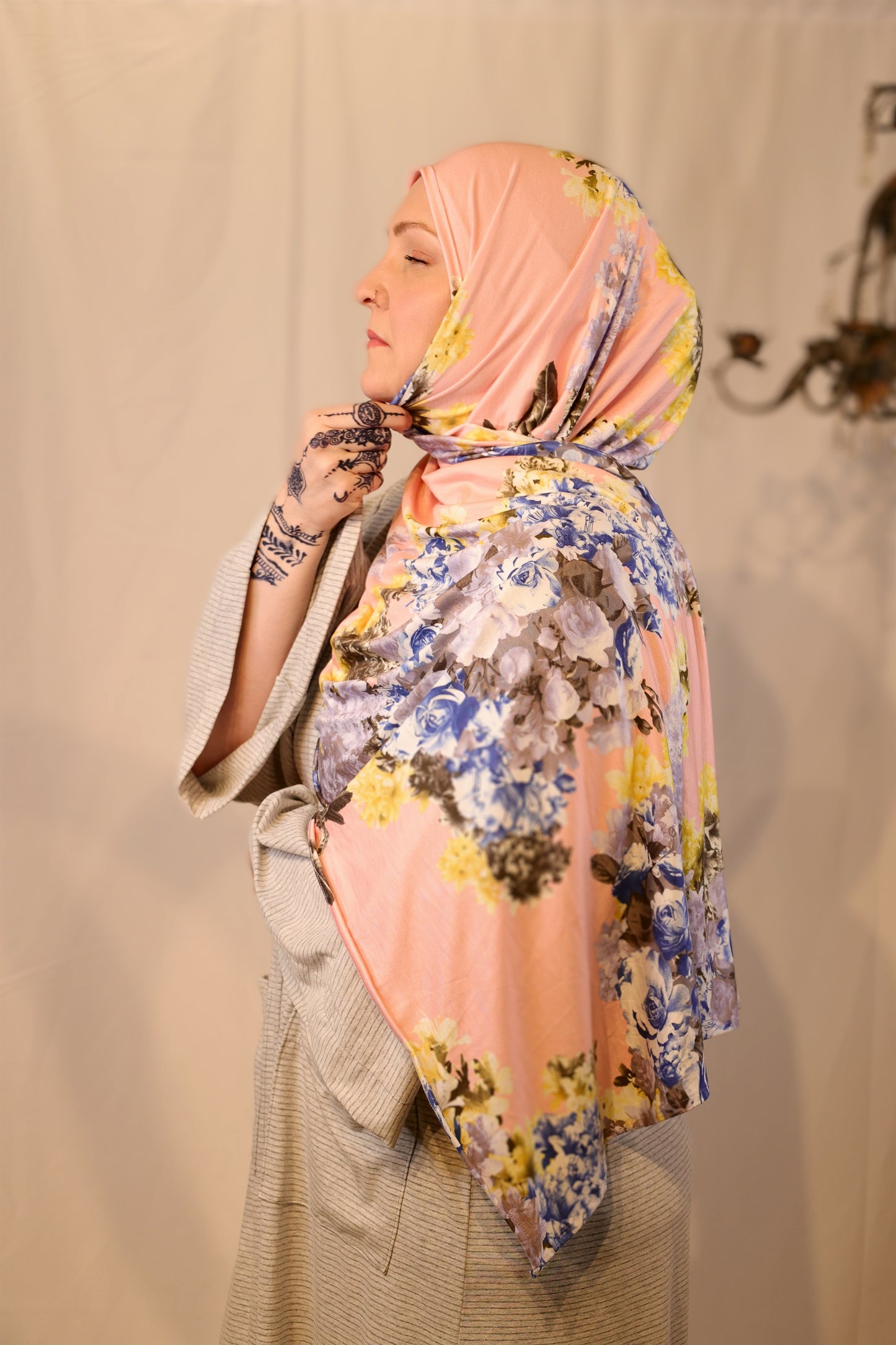 Printed Jersey Hijab: Mother's Day Bouquet