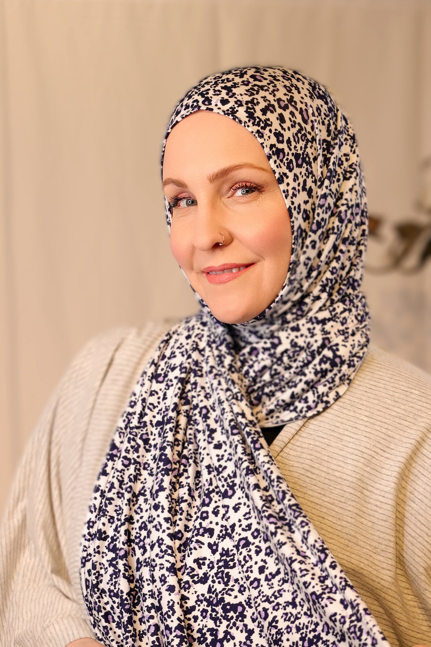 Printed Jersey Hijab: Playful Leopard