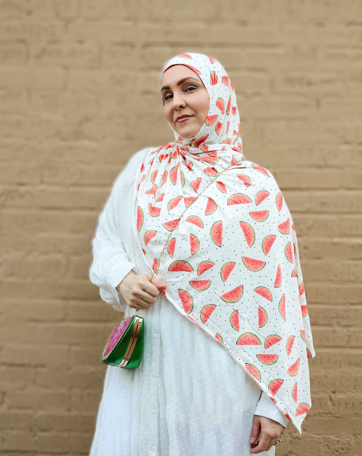 Printed Jersey Hijab: Sandía con Tajín