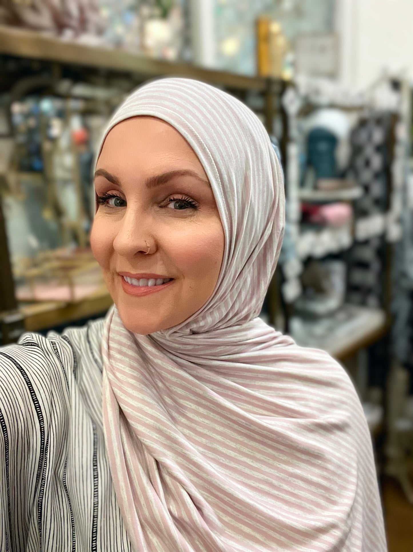 Woven Jersey Hijab: Summer Stripes