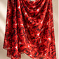Jacquard Burnout Chiffon Hijab: Rose Imprint - Red