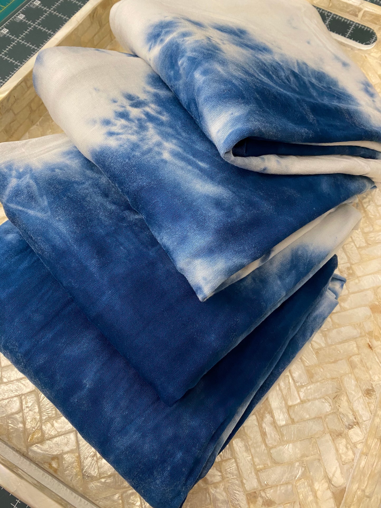 Tie Dye Jersey Hijab: Blue Splash