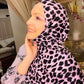 Printed Jersey Hijab: Wild Orchid Leopard