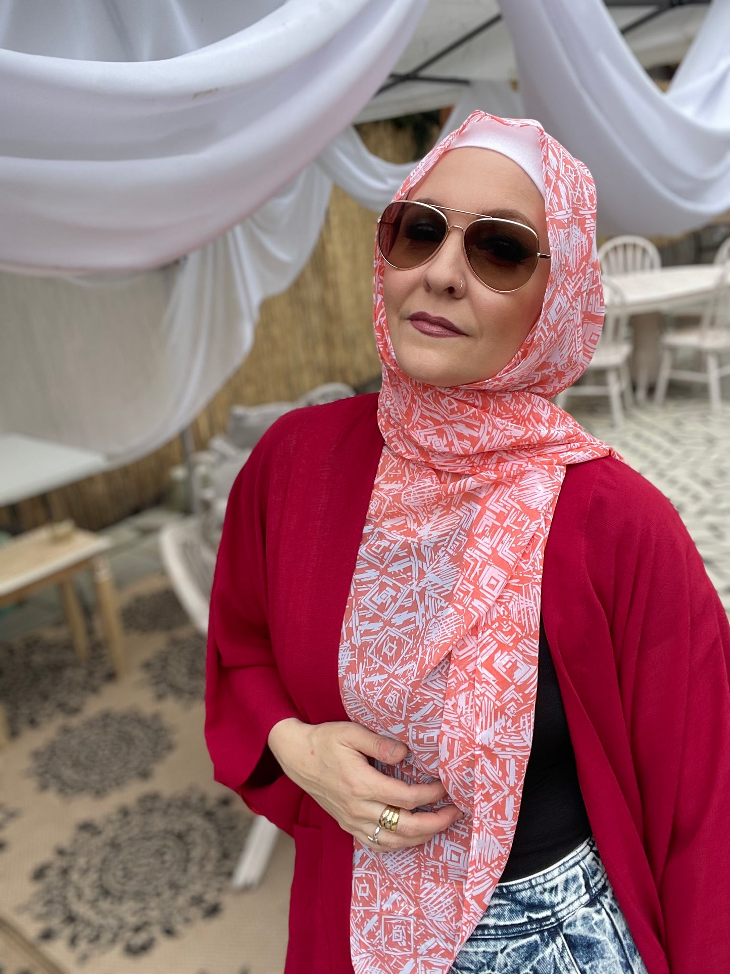 Limited Edition Chiffon Hijab: Coral Reef