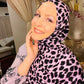 Printed Jersey Hijab: Wild Orchid Leopard