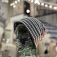 The Zahra Beanie: Heather Grey Stripes