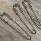 Rhinestone Safety Pins: Silver