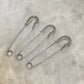 Rhinestone Safety Pins: Silver