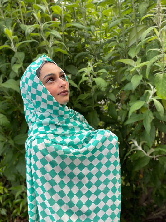 Limited Edition Chiffon Hijab: Skater Girl Green