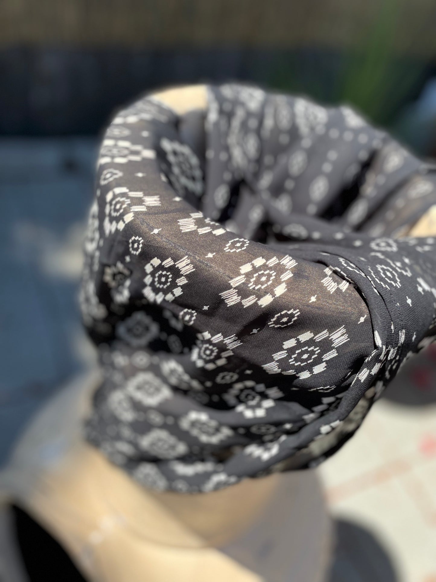 Limited Edition Crepe Chiffon Hijab: Black Diamond