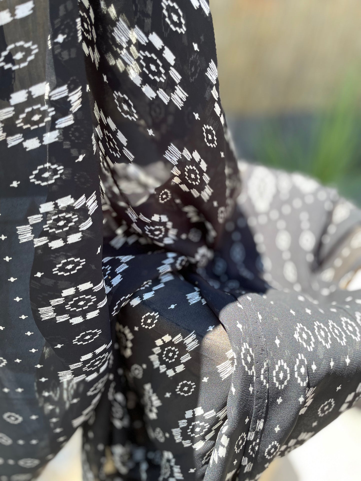 Limited Edition Crepe Chiffon Hijab: Black Diamond