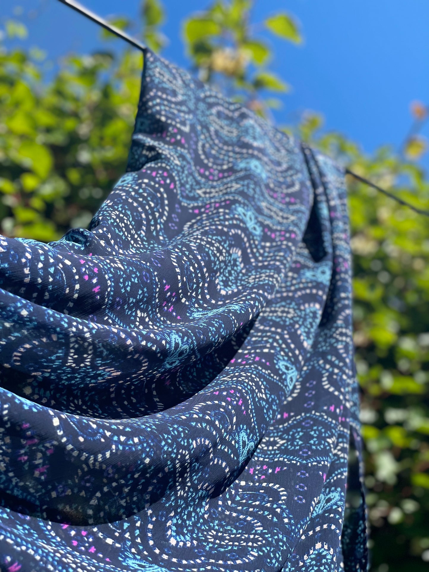 Limited Edition Crinkle Chiffon Hijab: Bohemian Blue