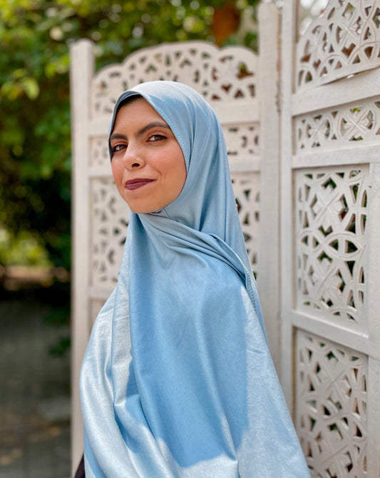 Solid Jersey Hijab: Dusty Blue