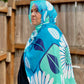 Limited Edition Crinkle Chiffon Hijab: Blue Flower Power