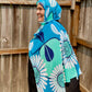 Limited Edition Crinkle Chiffon Hijab: Blue Flower Power