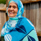 Limited Edition Crinkle Chiffon Hijab: Blue Flower Power