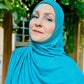 Solid Jersey Hijab: Teal Blue