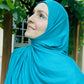 Solid Jersey Hijab: Teal Blue