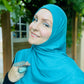 Solid Jersey Hijab: Teal Blue