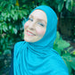 Solid Jersey Hijab: Teal Blue