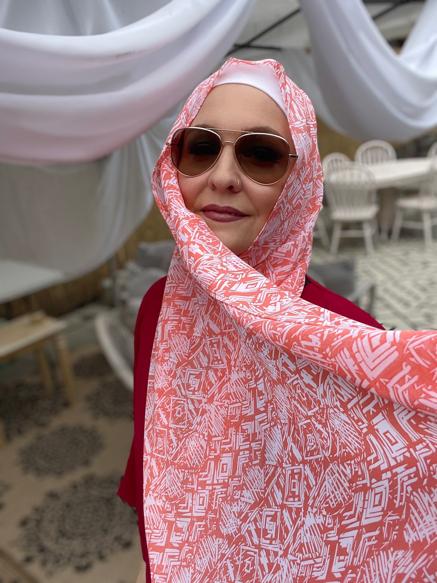 Limited Edition Chiffon Hijab: Coral Reef