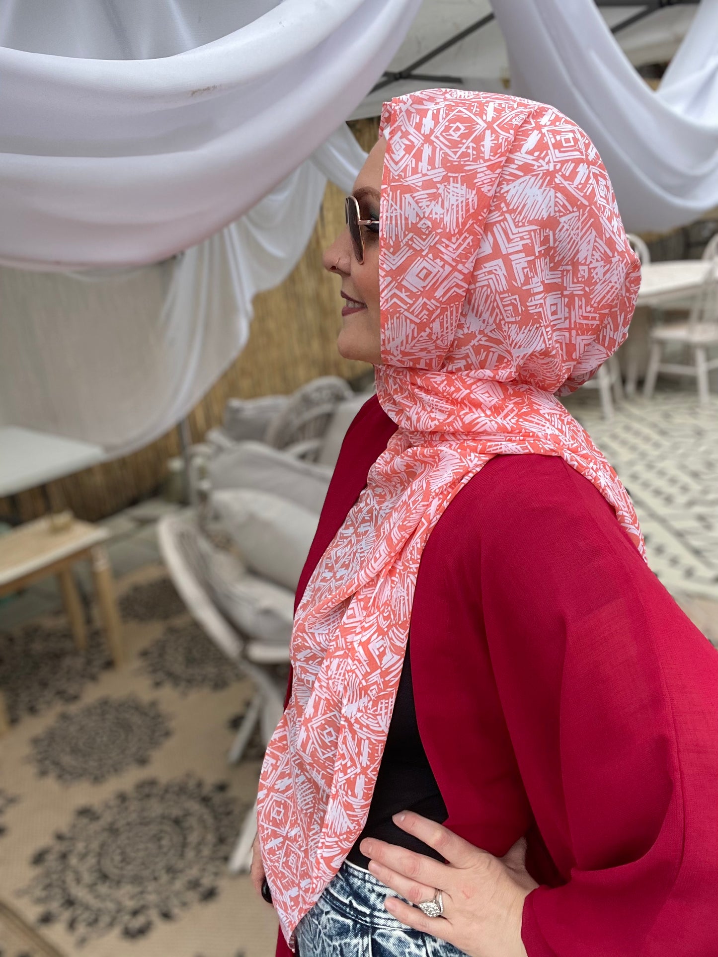 Limited Edition Chiffon Hijab: Coral Reef