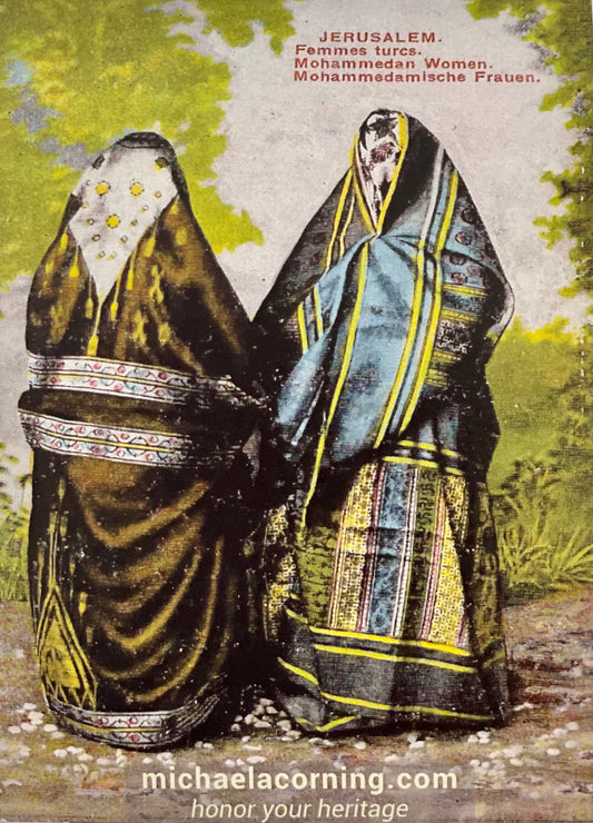 Sticker Vintage Postcard - Palestinian Women