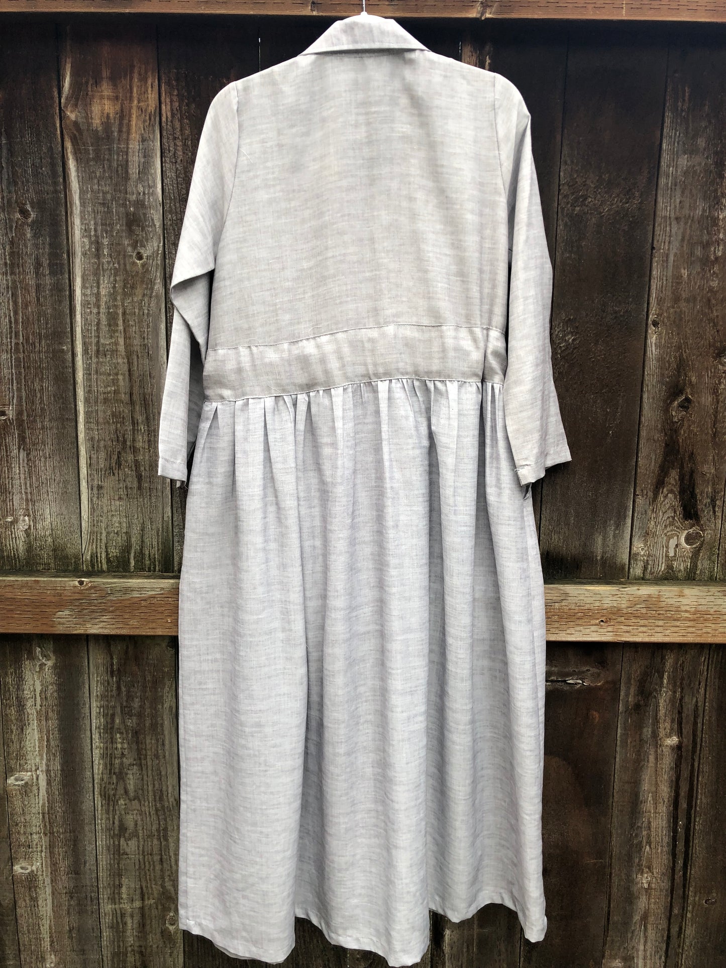 Spring Trench Dress - Light Grey