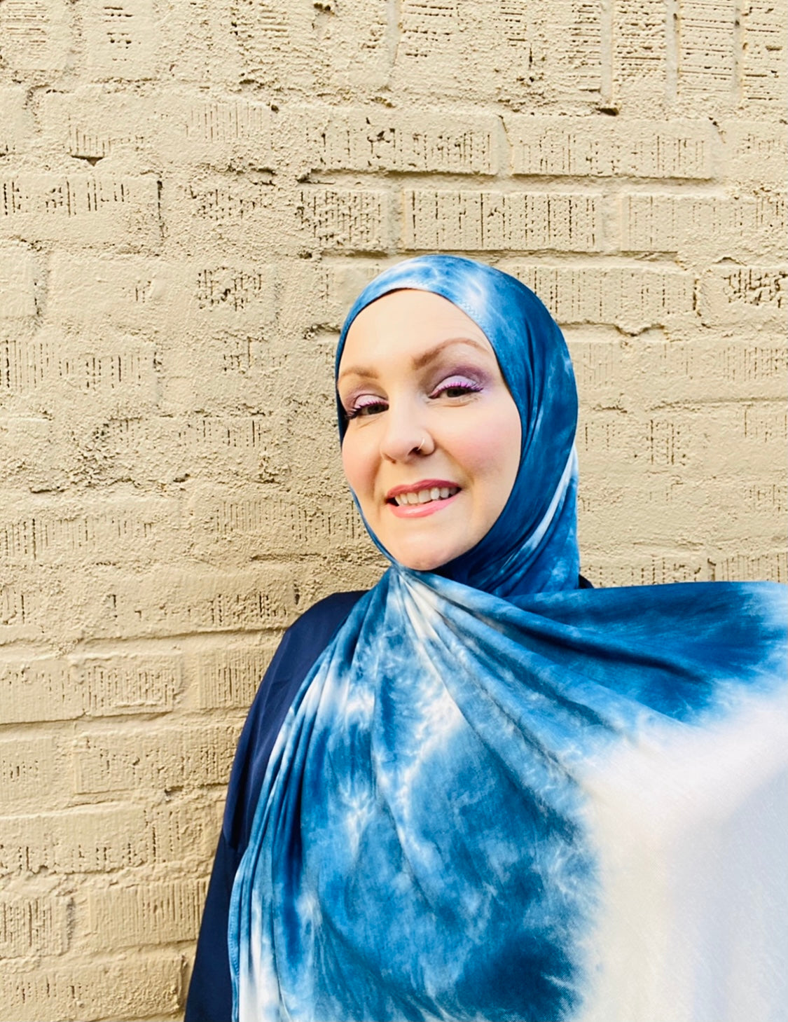 Tie Dye Jersey Hijab: Blue Splash