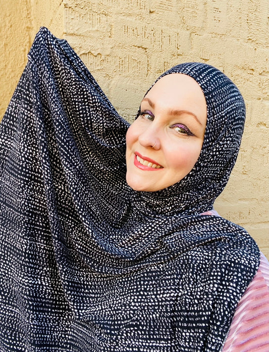 Limited Edition Printed Jersey Hijab: Moonscape