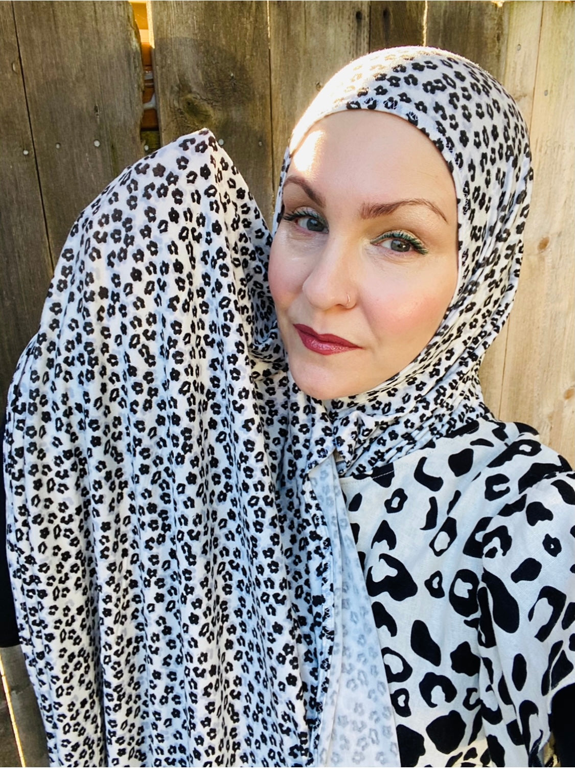 Printed Jersey Hijab: Mini Leopard Spots