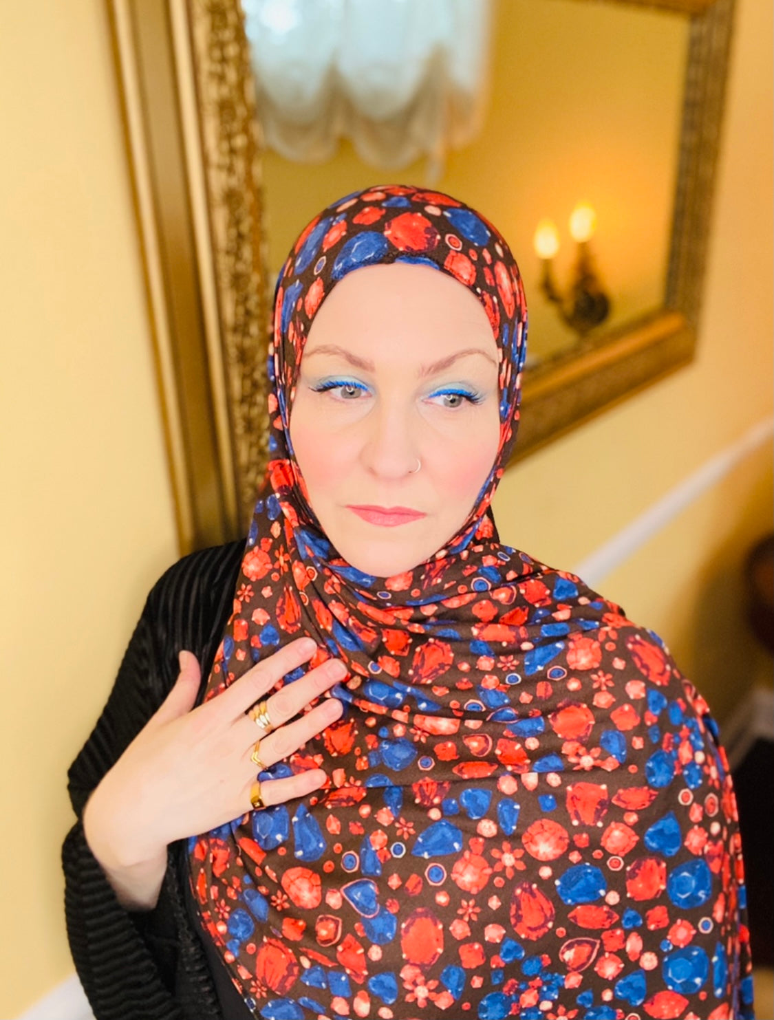 Printed Jersey Hijab: Italian Crown Jewels