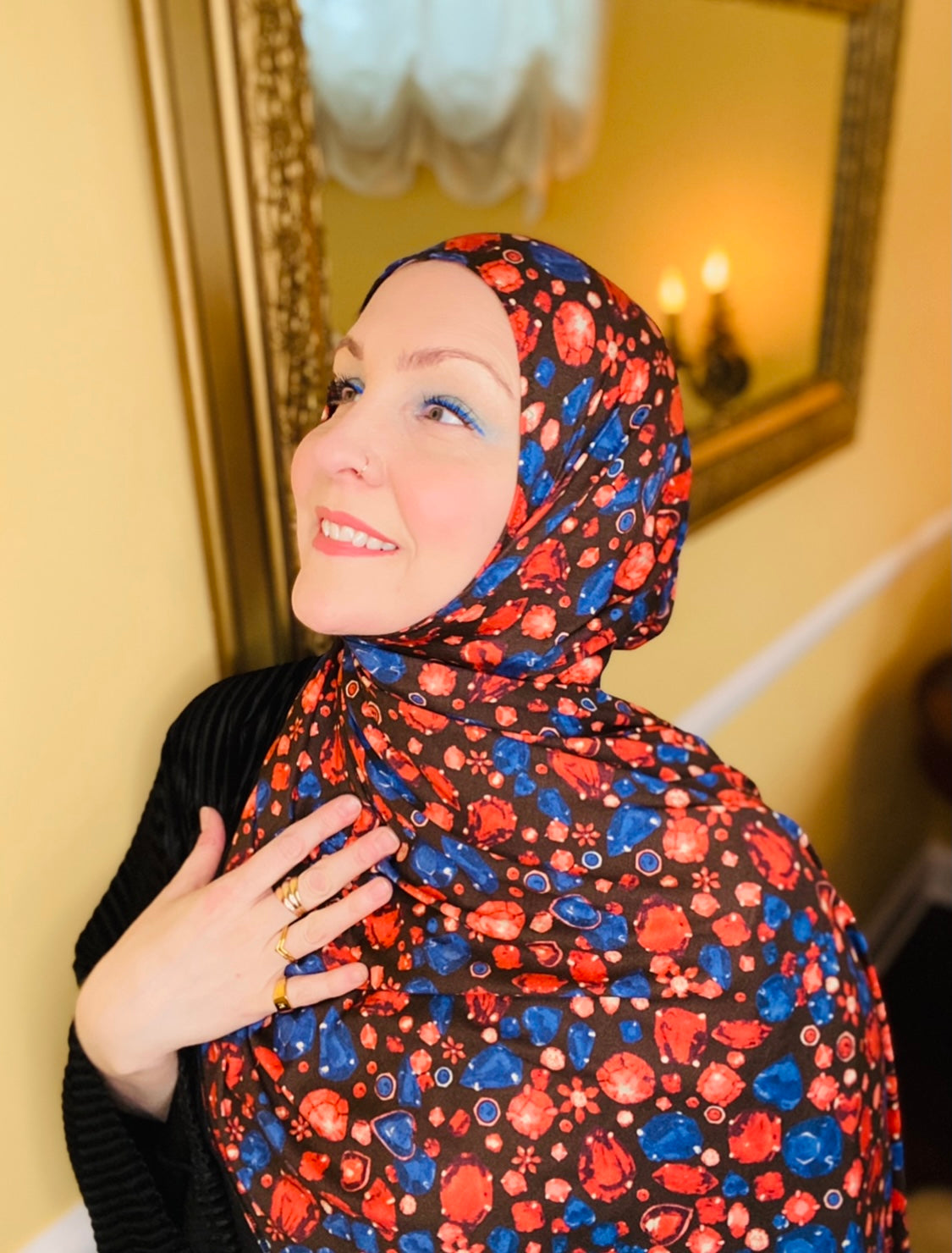 Printed Jersey Hijab: Italian Crown Jewels