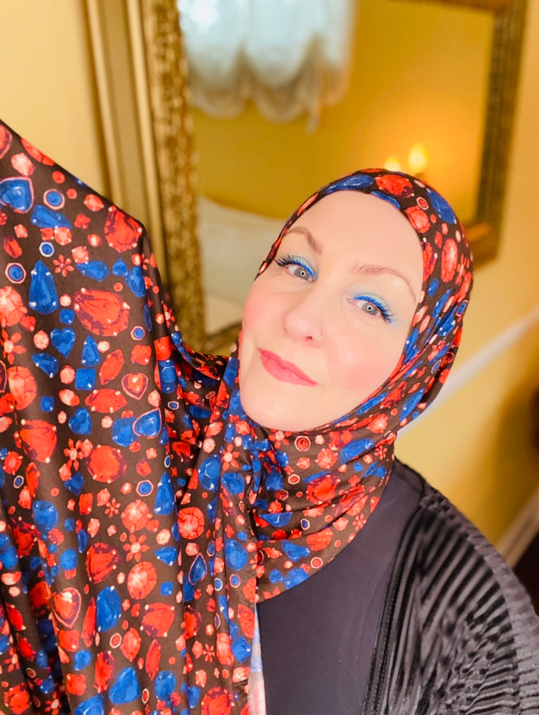 Printed Jersey Hijab: Italian Crown Jewels