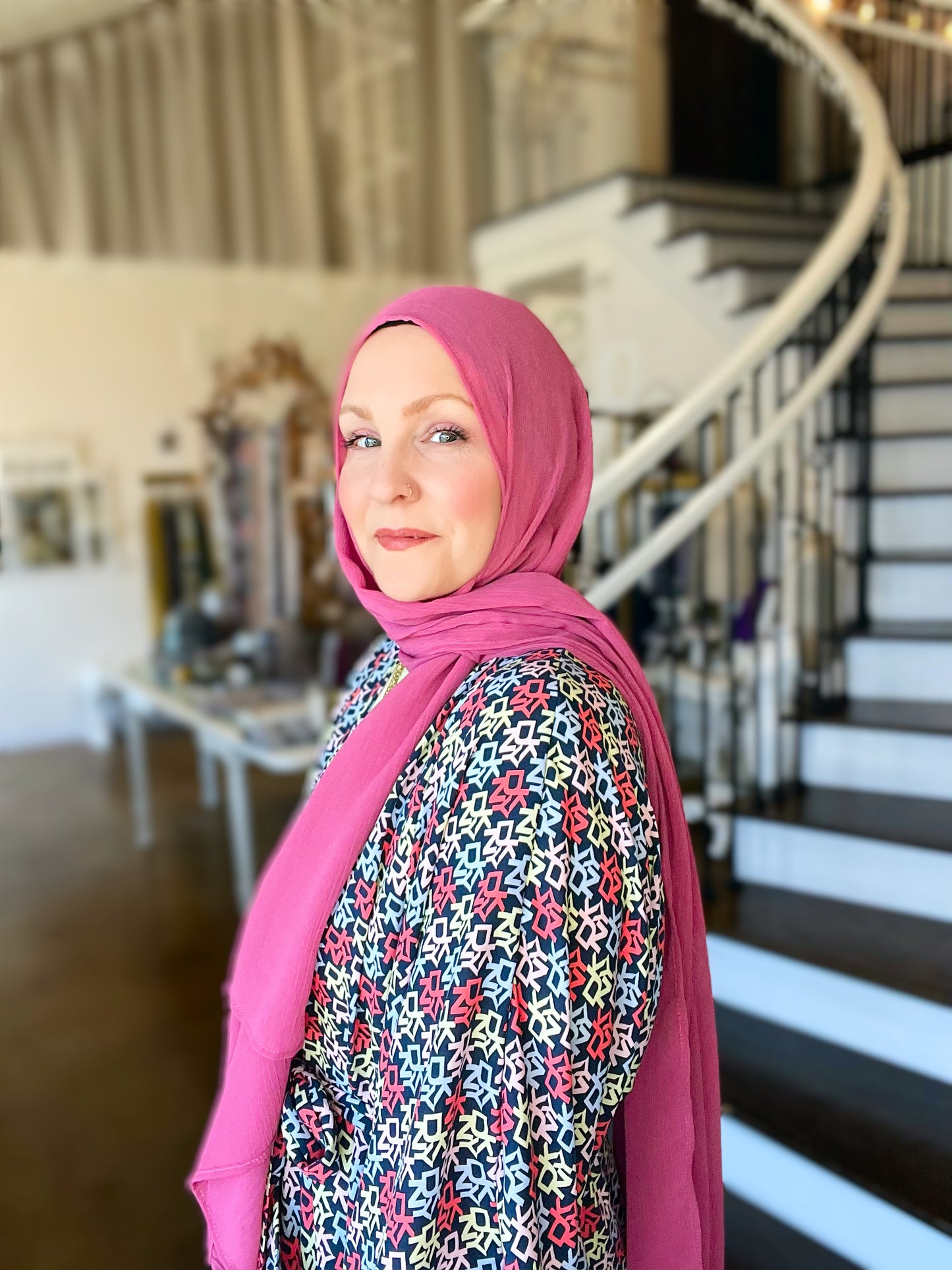 Crinkle Chiffon Hijab: Deep Rose