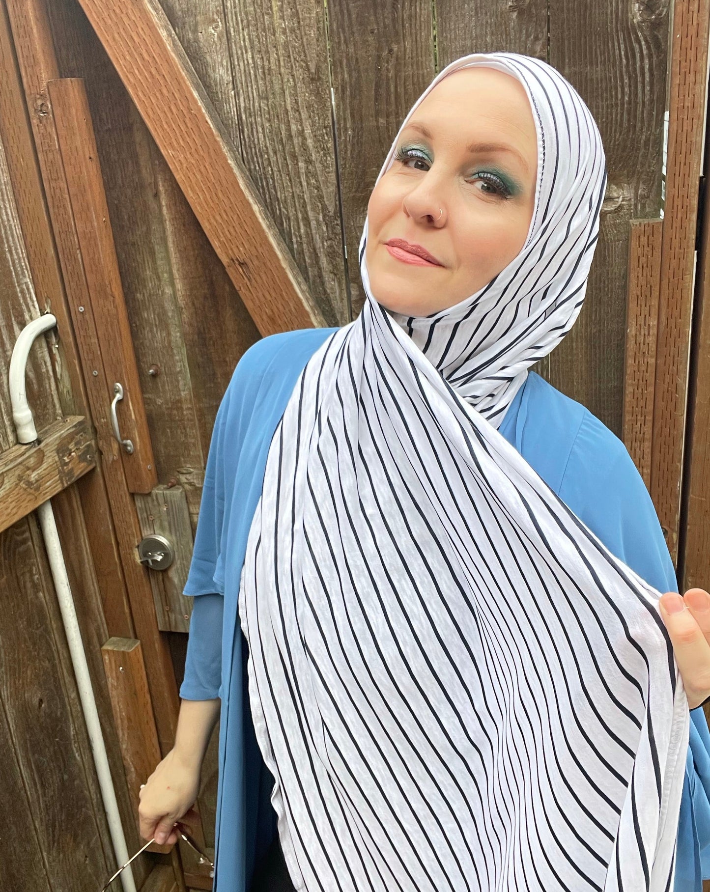 Tissue Jersey Hijab: Nautical Stripes Too (extra long)