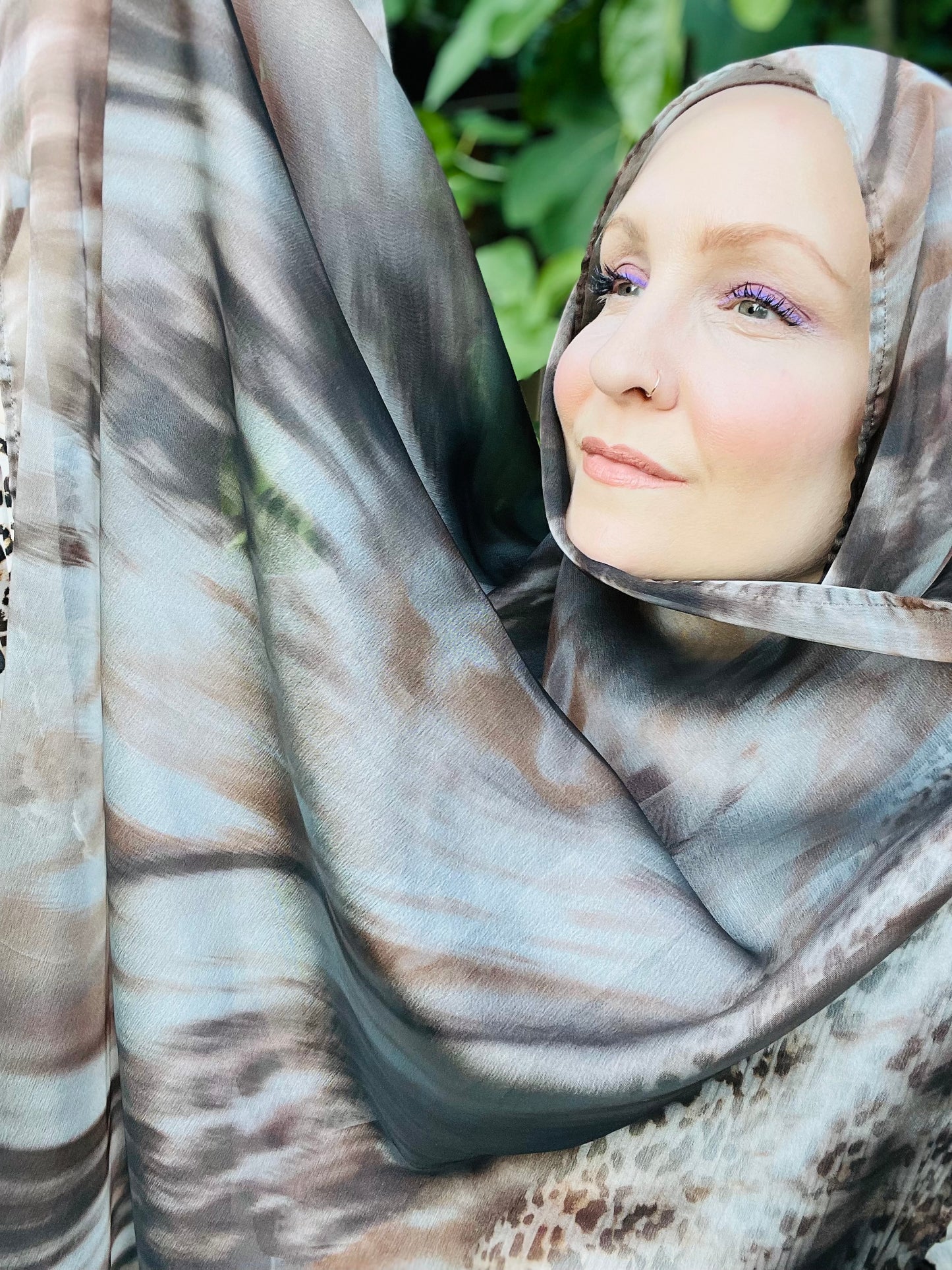 Limited Edition Chiffon Hijab: Iridescent Silkscreen