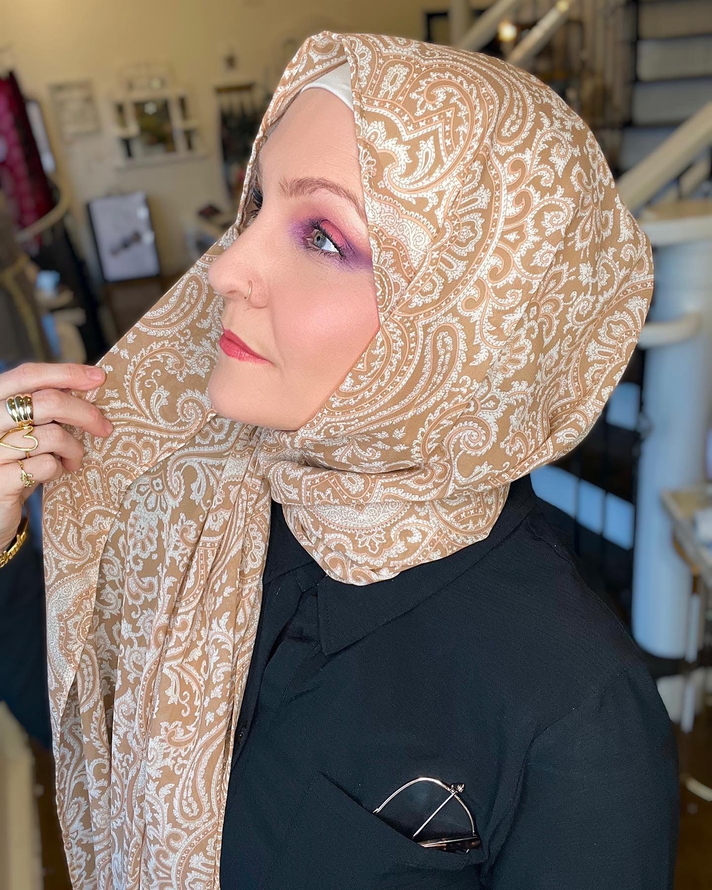 Crepe Chiffon Hijab: Eid Mehndi - 4 sizes!