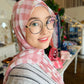 Chiffon Hijab: Blushed Checkers